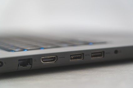 Close up of Dell laptop HDMI port