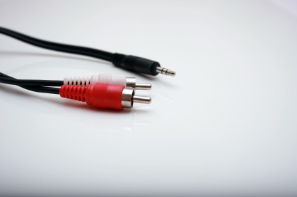 Close up image of audio cable