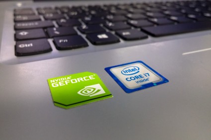 Laptop with NVIDIA GeForce graphics card and Intel Core processor