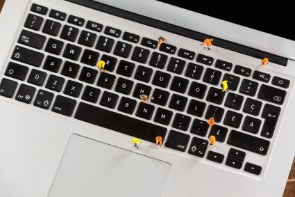 Illustration of repairing laptop keyboard