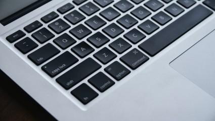 Close-up view of laptop keyboard