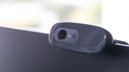 External webcam (or wireless camera solution) connected to a laptop