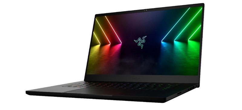 Razer laptop with razer logo on screen