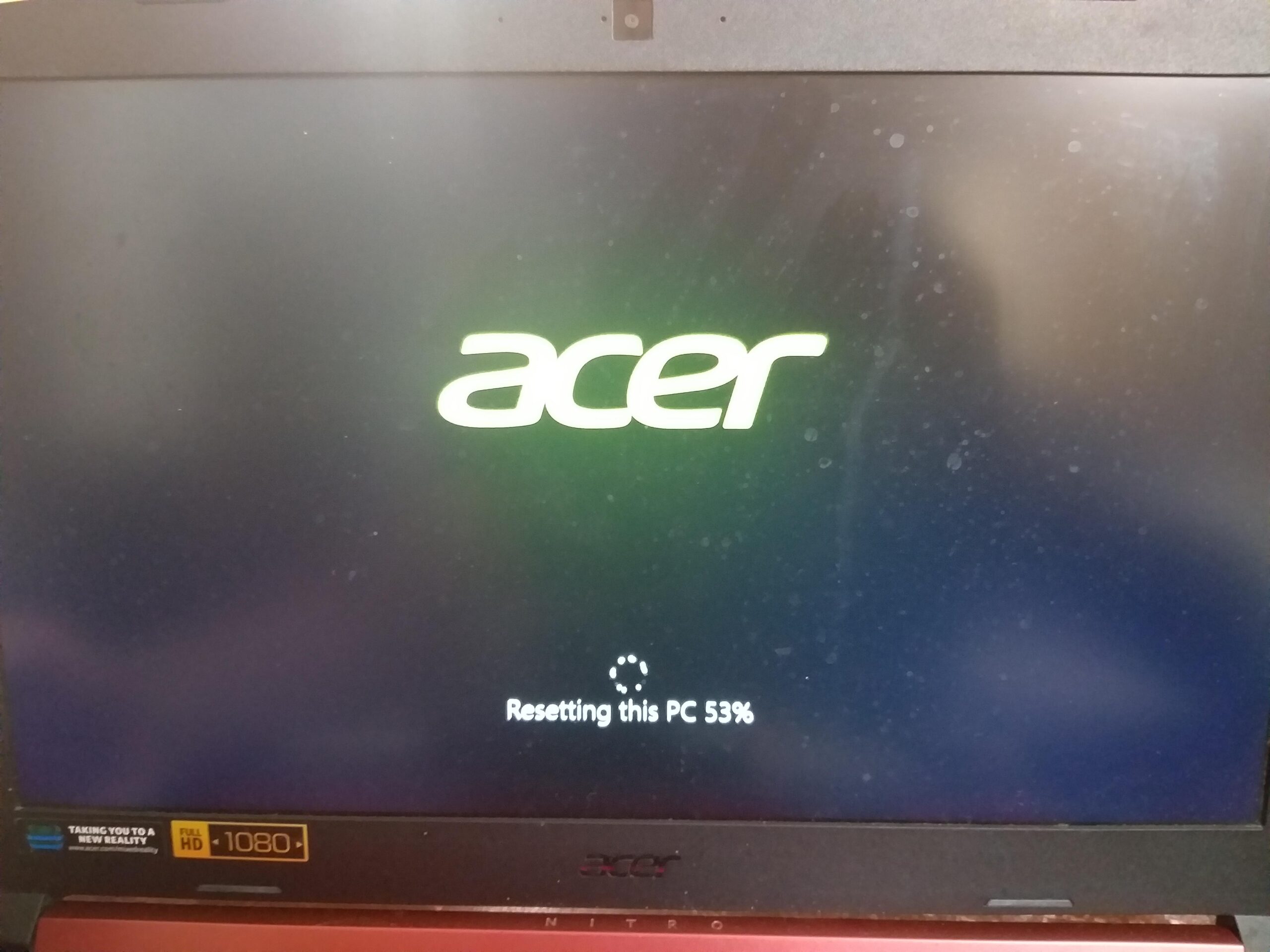 acer laptop factory reset stuck